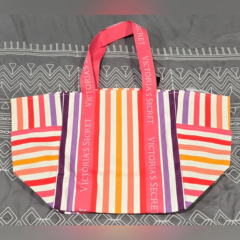 Victoria's Secret Multicolored Striped Beach Tote - Picture 1 of 6